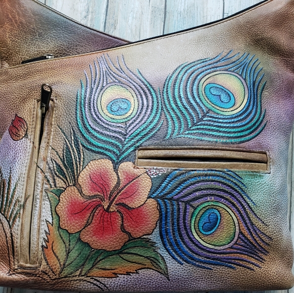 Anuschka  V Top shoulder Handbag Purse. - Picture 8 of 8